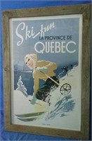 Wooden framed ski picture 28x40H