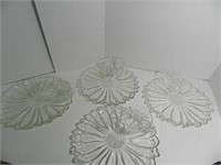 4 Place Setting Glass Snack Plates & Cups