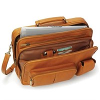 The Organized Traveler's Leather Laptop Bag Tan.