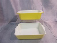 Vintage Yellow Pyrex Shallow Loaf Pans