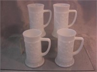 4 Milk Glass Mugs