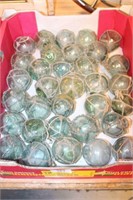 33 x handblown glass fishing floats, small size