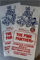 2 x Pink Panther paper cinema foyer posters,