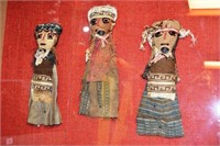 Series of 3 native tribal hand stitched dolls,