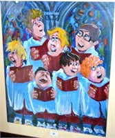 Wooly, 'Choir Boys', acrylic on canvas board,