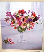 M. Antmann, still life flowers in glass vase,