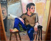 David Youngman, portrait of seated youth,
