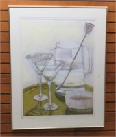 Pastel of Two Martinis by Jesse Kant