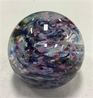 Selkirkglass Red-White-Blue Swirl Paperweight