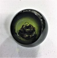 Dark Green Glass Paperweight