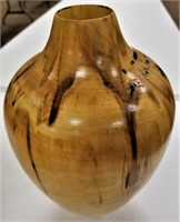 Signed and Dated 11" Wood  Vase