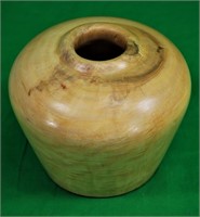 Felt Bottom 5 1/2" Honey Pot Shaped Wood Vase