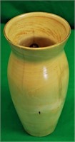 10" Blond Wood Vase Rim Has Crack