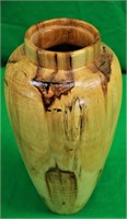 Signed and Dated 11 1/2"Wood  Vase