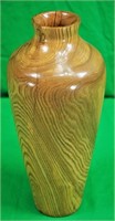 Signed and Dated 12 1/2" Wood Vase