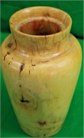 Signed and Dated 11"Wood Vase