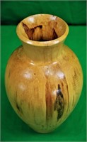 Signed and Dated 10" Wood Vase w/Natural Hole