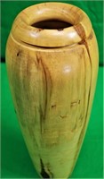 12 1/4" Wood Vase w/Ringed Top