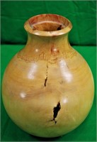 Signed and Dated 11" Manitoba Maple Wood Vase