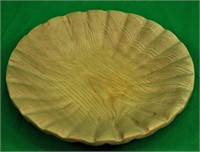 Signed 9 7/8" Wide Shallow Wood Bowl