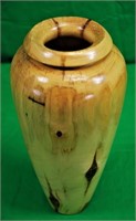 Signed and Dated 11 1/2" Wood Vase