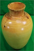 Signed 11 1/4" Wooden Vase