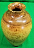 Signed and Dated 9" Wooden Vase