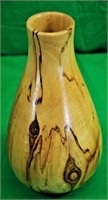 Signed Wooden 12" Vase