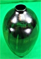 Signed 10 3/8" Green Vase