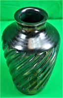 Signed Green Swirl 10 1/2" Vase