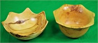 2 Signed Sculpted Bowls