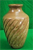 Signed 11 1/4" Swirl Pattern Vase