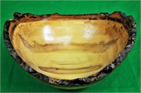 Signed Hand Crafted Oblong Bowl