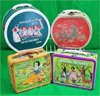 2 Snow White Lunch Boxes and 2 Suitcases