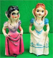2 Carnival Chalk ware Snow White Figurines
