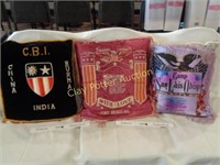 3 Collectors Military Pillows