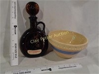 Vintage Decanter & Pottery Bowl