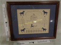 Framed Scissor Cut "My Horse" Art