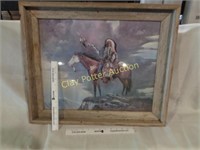 Rustic Framed Indian Cheif Print