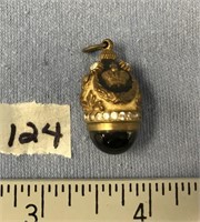 Fabulous Russian egg pendant, enameled