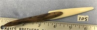 Fossilized ivory harpoon tip with white ivory harp