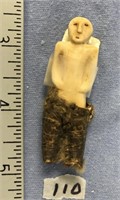 Ancient ivory doll 2.5" long, only old Eskimo ivor