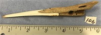 Harpoon head  5.75" long from ancient bone and fos