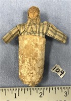 Very small doll 3"  19th century trade doll with R