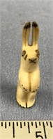 Carved ivory rabbit 1.75" tall, very detailed