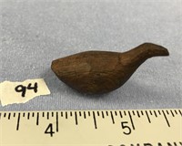 Extremely rare 1.75" carved wood handle piece in e