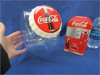 coca-cola jar with lid & nice tin