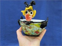 art glass bowl (might be a duck)