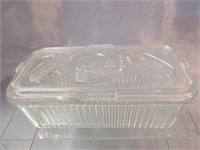 Glass Refrigerator Box w/Embossed Lid