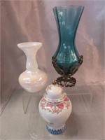 Ginger Jar & 2 Vases